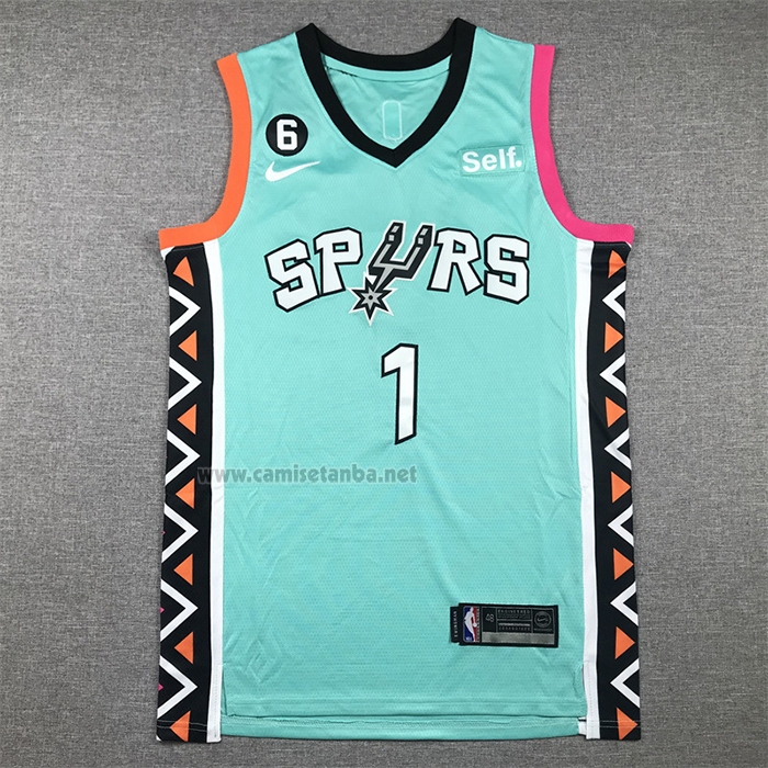 Camiseta San Antonio Spurs Victor Wembanyama #1 Ciudad 2022-23 Verde